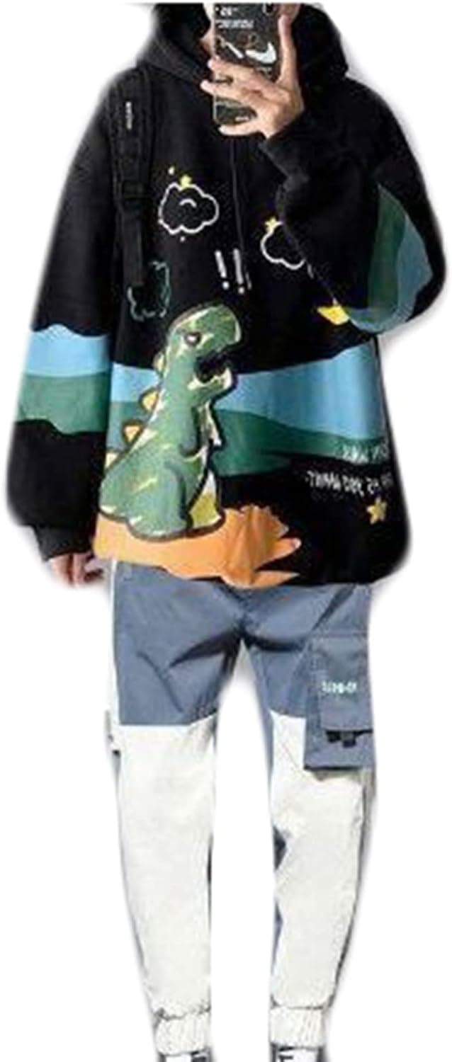 セットアップ 上下 メンズ パーカー ロングパンツ ジャージ 恐竜柄 切り替え フード付き カッコイイ カジュアル ファッション 柔らかい ストレッチ 韓国風 トレーナー 大きいサイズ 学生
