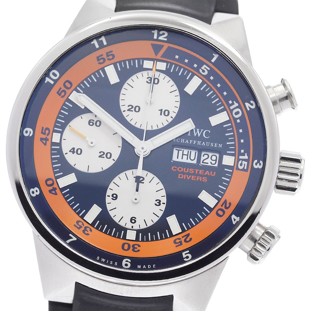 ベルト訳あり IWC IWC SCHAFFHAUSEN IW378101 アクアタイマー クストーダイバーズ クロノグラフ 自動巻き メンズ _903327【中古】