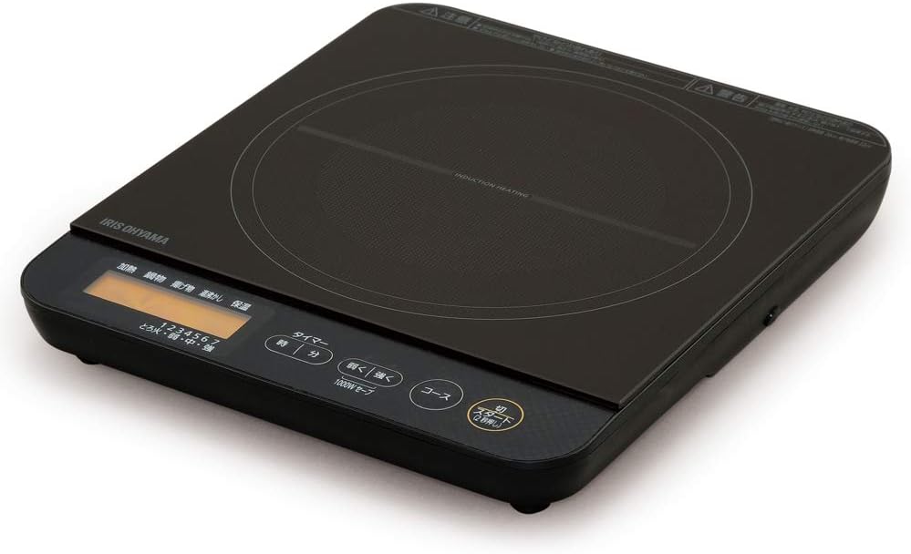 アイリスオーヤマ 1口IHコンロ 1400W 液晶付き ブラック IHC-TE7-B