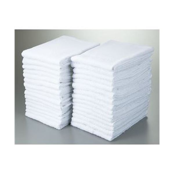 （まとめ）業務用薄手白タオル（平地付）1パック（30枚）(×5セット)