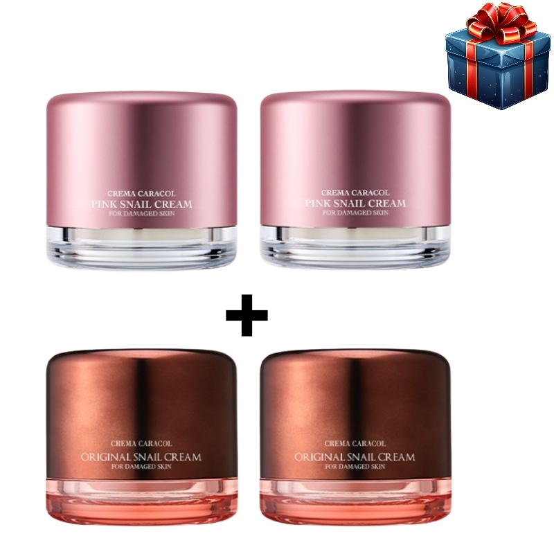 [カタツムリクリーム 2+2]クレマ カラーコール ピンクスネイルクリーム 50mlX2 + レッドスネイルクリーム 50mlX2 韓国コスメ 水分保湿 鎮静 栄養 弾力 シワ トーンアップ 光彩