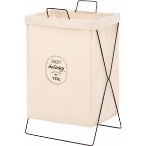 (6個セット) ランドリーバスケット 洗濯かご 幅37cm アイボリー 横型取手付き スチール 脱衣所 洗面所 洗濯物