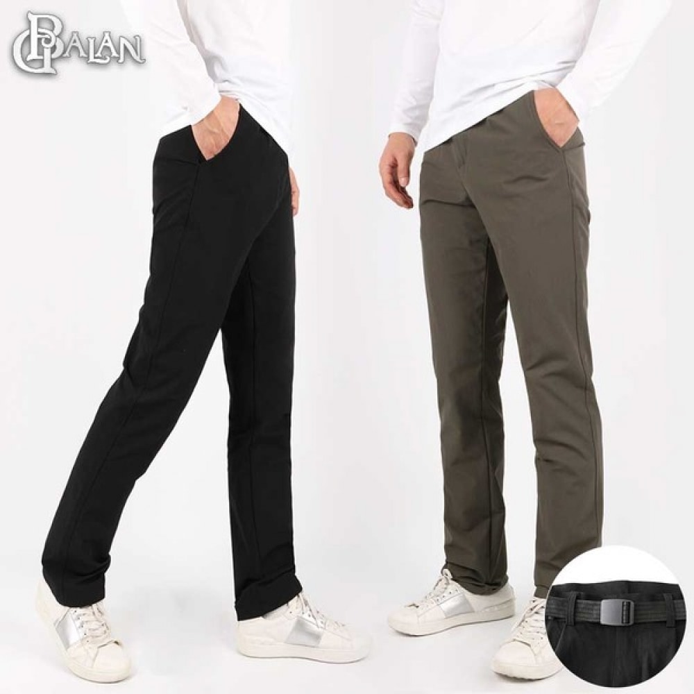 (スーパーマンアウトドア) Givalan A ベーシックプレミアムプレーンパンツメンズ伸縮性バンディングベルトラウザーパンツハイキングウェア作業服ビッグサイズ
