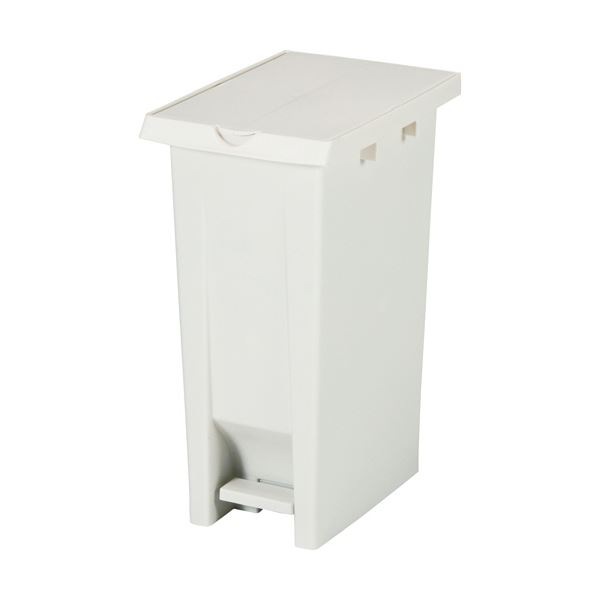 （まとめ）エコン ダストボックス ペダル式 2枚フタ 37L ホワイト 808344-01 1個 (×3セット)