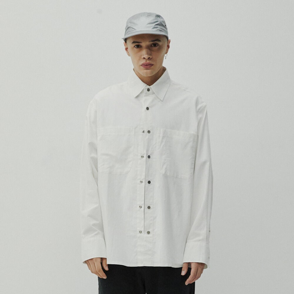 POCKET PLAIN SHIRTS white