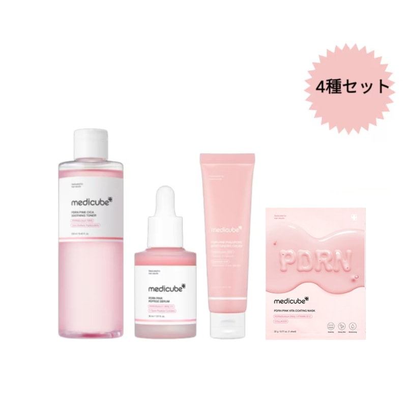 [PDRNピンク4点セット] ピンクシカトナー250ml+ペプチドアンプル30ml+水分クリーム50ml+ゲルマスク1枚