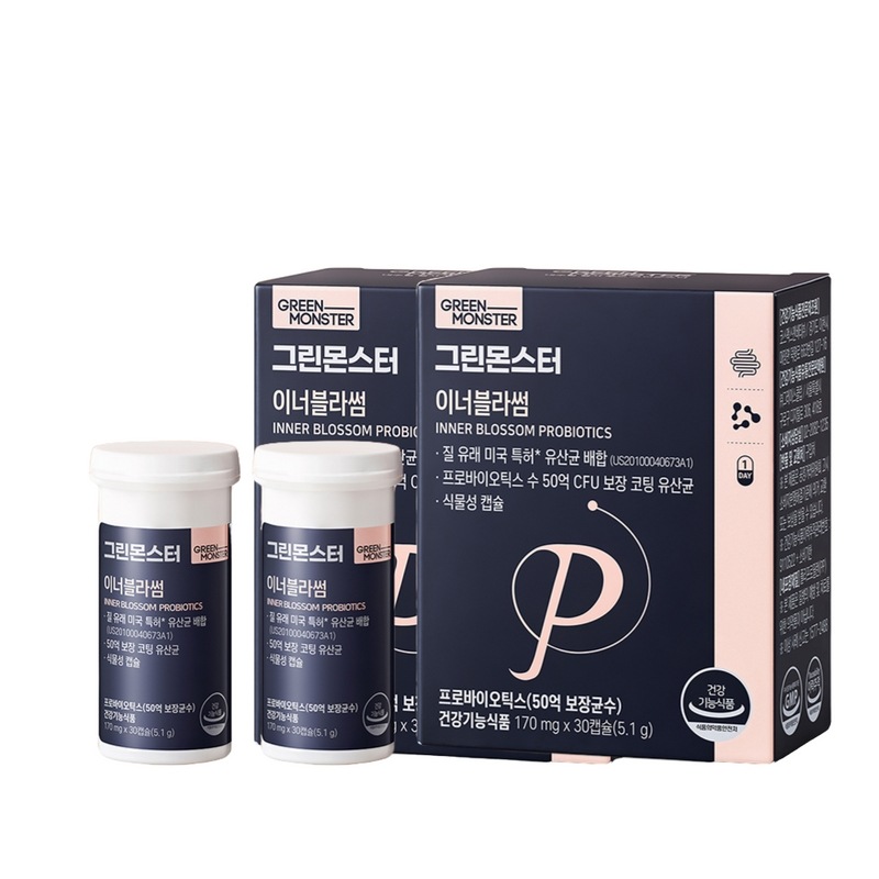 [50億女性膣由来乳酸菌]グリーンモンスターインナーブラッサム30カプセル2個
