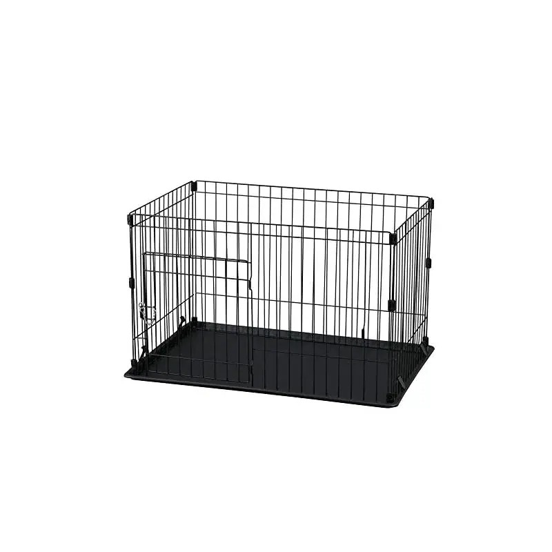 【即納】アイリスオーヤマ システムサークルトレー付き P-STN-550 ブラック 小型犬用 幅90奥行60高さ55.2cm