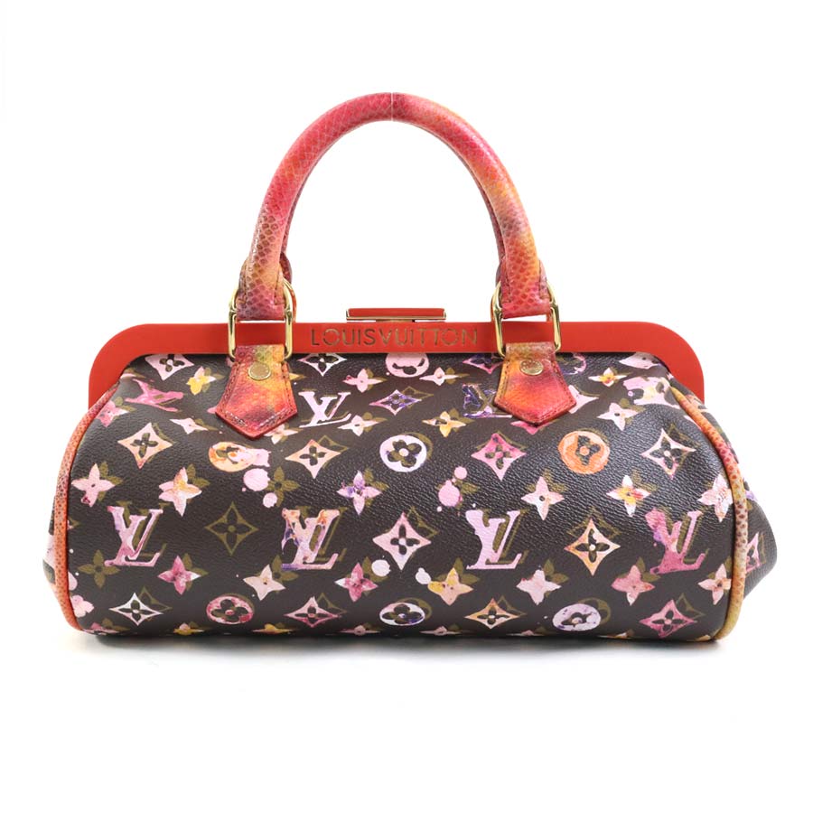 ルイ ヴィトン LOUIS VUITTON ハンドバッグ モノグラム ウォーターカラー パピヨン モノグラムキャンバス/パイソン ブラウン×レッド系 レディース M95730 90142a