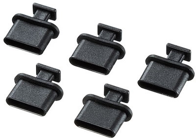 他サイト： サンワサプライ タイプC　コネクタキャップ 5個入り（ブラック） TKCAP8BKの商品画像