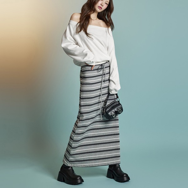 SK3027 ストライプ スカート