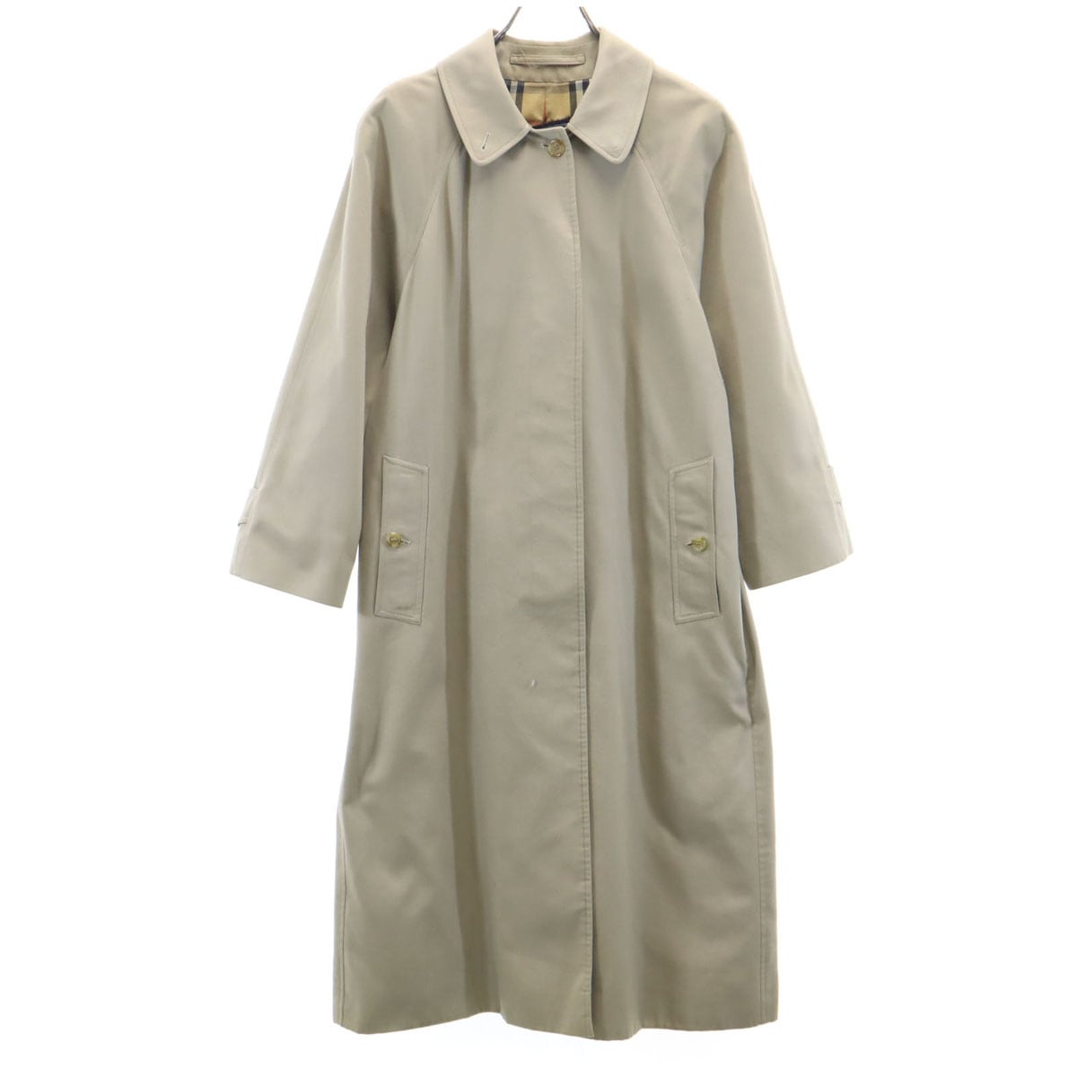 Burberrys バーバリーズ 80s ヴィンテージ ノバチェック柄 ステンカラーコート ベージュ レディース 古着