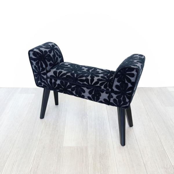 スツール アームスツール ベンチ 玄関ベンチ チェア ソファ 椅子 幅66 花柄 モケット地布 サロンチェア ブライダルチェア エレガント 持ち運びも簡単