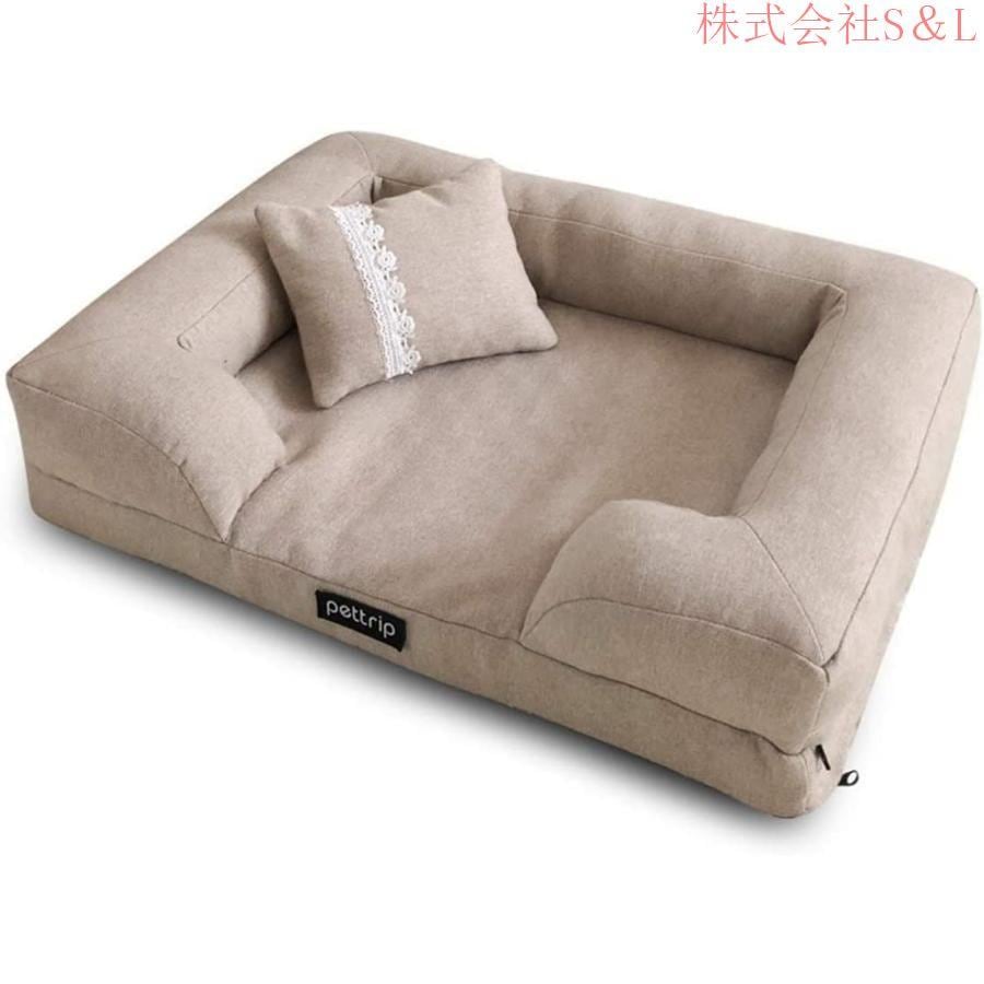 ペットマット，ペットベッド ペットソファー 犬 犬用 ベッド 犬用ベッド ドッグベッド パピー 成犬 老犬 中型犬 高反発 綿 洗える 丸洗い耐久性 Lサイズ Mサイズ