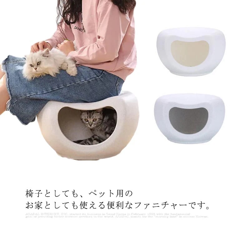 座れる高品質猫ハウス登場! 猫ハウス 猫ベッド 椅子 スツール チェア 猫 ベッド ペットベッド ハウス ネコ ペット イス 収納 子ども マット 座れる 木製 キャット 低い 猫 ミニ 座る 子供椅 5,260円