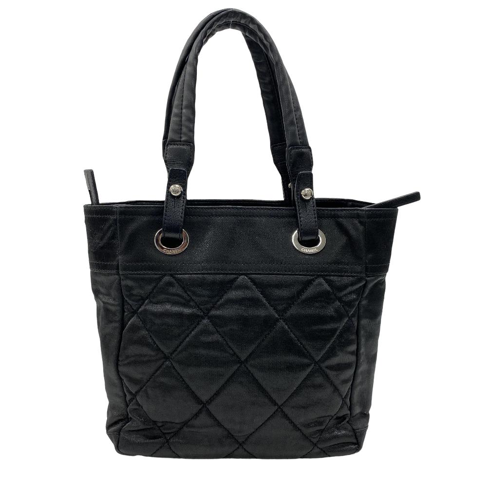 パリビアリッツPM トートバッグ マトラッセ PVC ハンドバッグ ブラック レディース