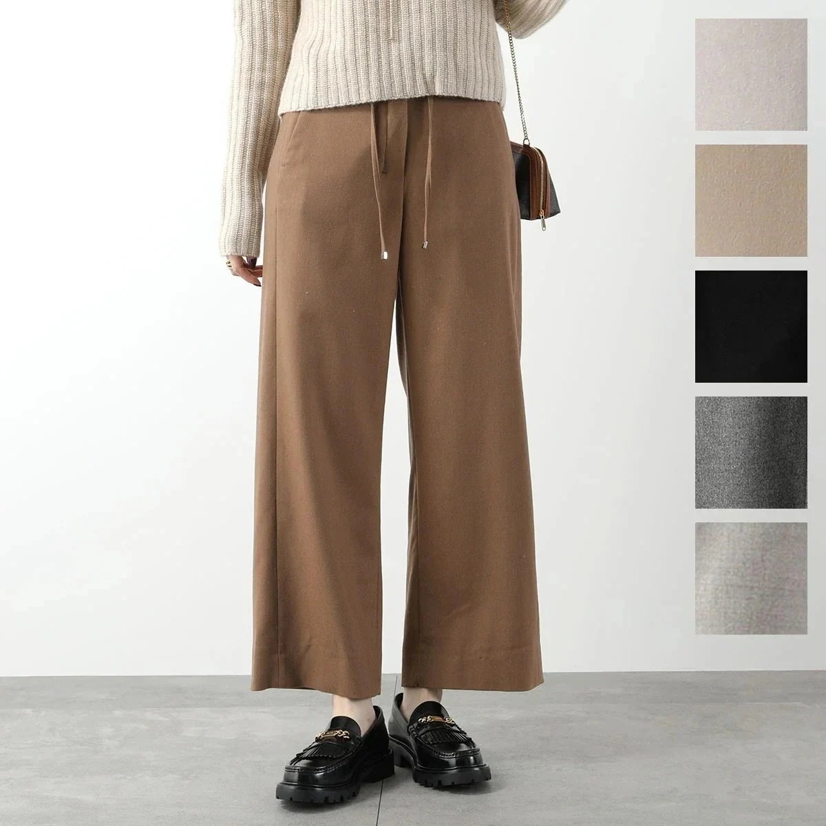 S MAX MARA エス マックスマーラ フランネル パンツ FLORIA フロリア レディース ヴァージンウール ストレートパンツ ストレッチ カラー7色