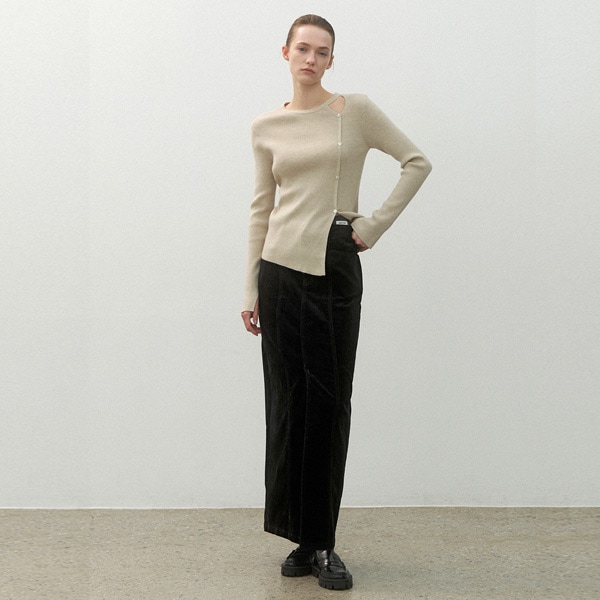 (SK-4990)ESSENTIAL WARM COTTON MAXI SKIRT