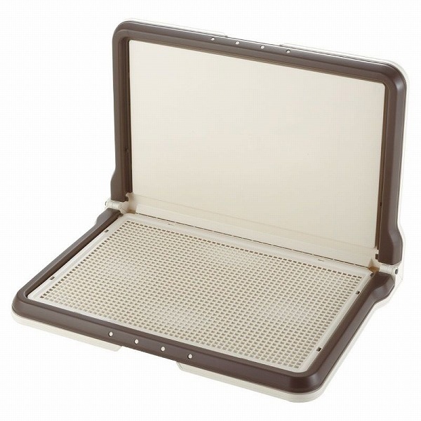 犬用トイレ しつけ用ステップ L型トレー ワイド ブラウン