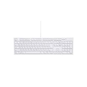（まとめ） バッファロー USB接続 有線キーボードMacモデル ホワイト BSKBM01WH 1台 5セット