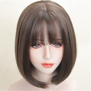 [本日特典]ウィッグ ミディアム ボブ フルウィッグ カール 自然 ウイッグ かつら 外ハネ エクステ 髪 黒髪 金髪 ウェーブ