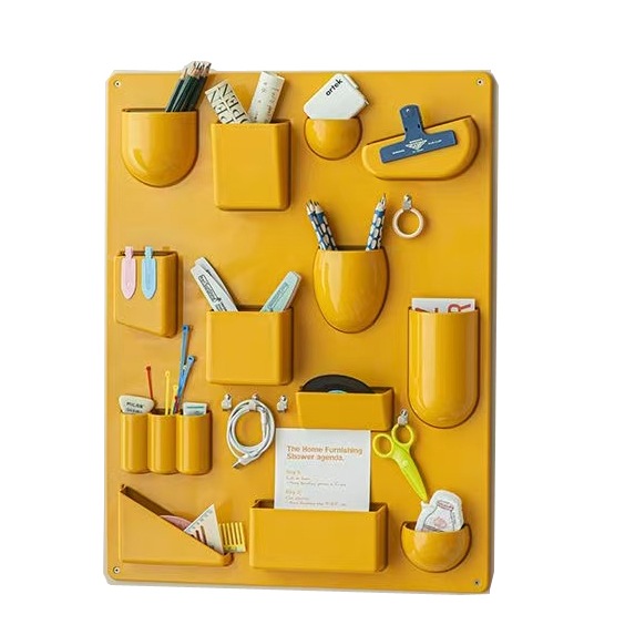 壁掛けポケット収納ボード 北欧風 壁掛け収納ラック マルチデスクオーガナイザー キッチン 収納 玄関インテリア 壁掛けフック パンチフリー インテリア