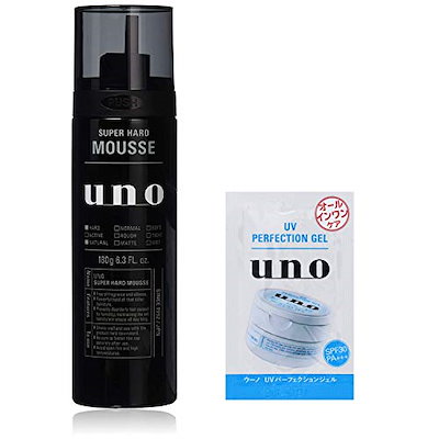 他サイト： 【Amazon.co.jp限定】 uno(ウーノ) スーパーハードムース 整髪料 180g +おまけ 無香料 セット 180グラム (x 1)の商品画像