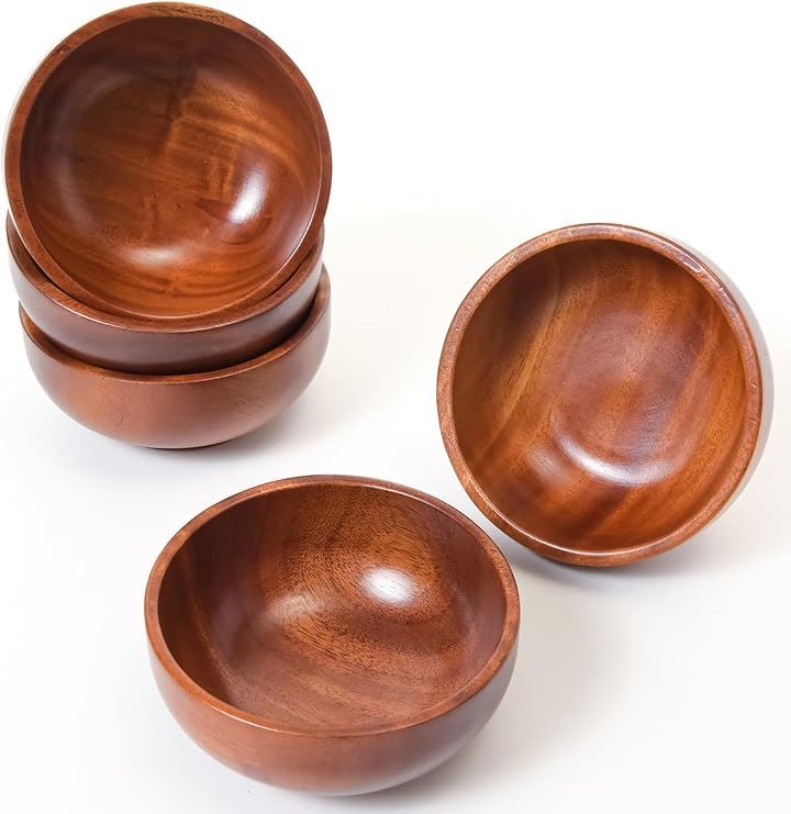 徳成 汁椀・飯碗 木製漆塗り/12x5cm 5個入りまとめ買いで日常からおもてなしまで TAY-501(茶色(うるし色), 直径12cm x 高さ5cm)