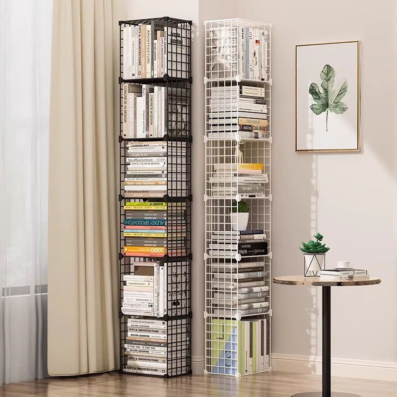 シンプルな本棚の隙間ラック床置きコーナーアイアングリッド小さな本棚寮多層デスクトップ収納ラック 4,708円