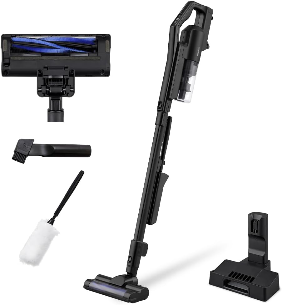 充電式サイクロンスティッククリーナー掃除機 コードレス 静電モップ付き 軽量 人気 SCD-R2P-B ブラック