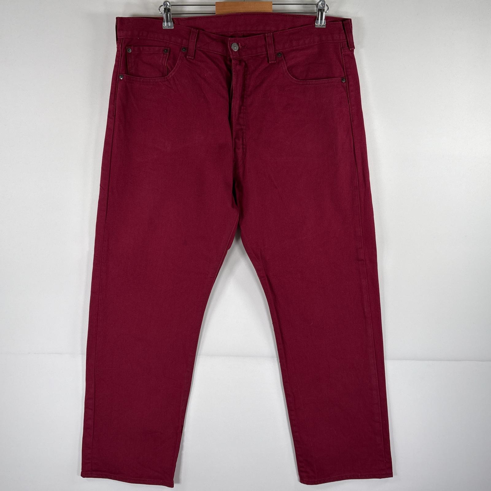 古着 デニムパンツ 501 ストレート ジーパン ボタンフライ ジーンズ 5ポケット 大きいサイズ w40 L30 バーガンディ メンズ