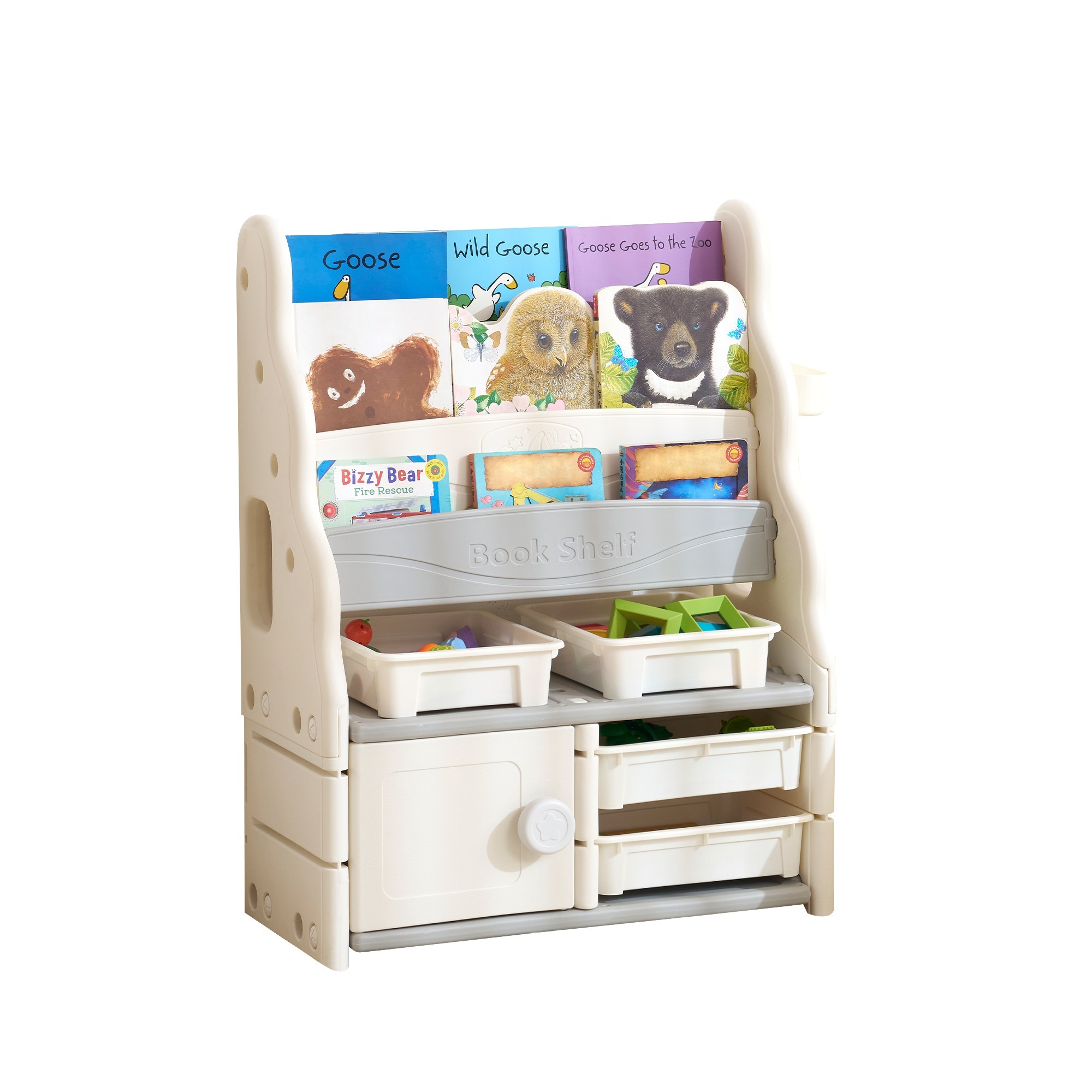 絵本ラック 絵本棚 大容量 本棚 収納ラック 多機能 おもちゃ収納 収納ボックス 子供部屋 収納ケース 子ども用 家具 HDPE キッズ【日本国内出荷-3日で配達】DJYC194