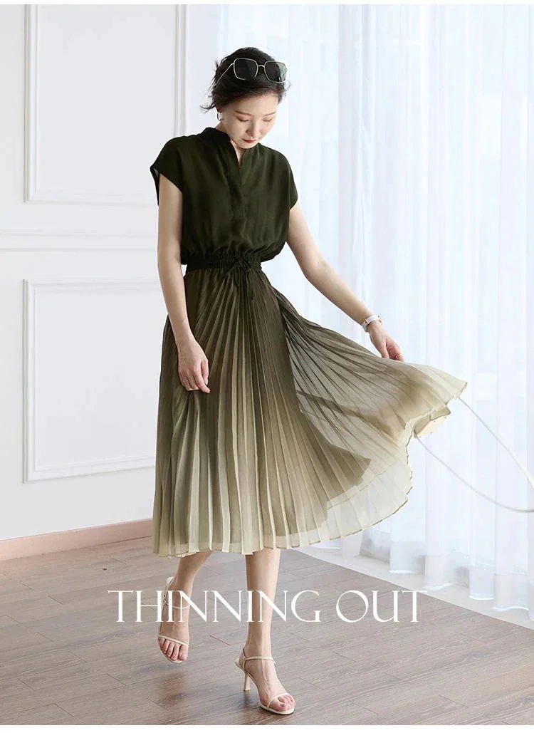 【急速出荷!】ワンピースドレスその他 ワンピースドレスAラインワンピース きれいめワンピース ロングワンピース 大人ワンピース 【送料】着痩せ シフォンワンピースプリーツワンピース 暖かい 6,495円