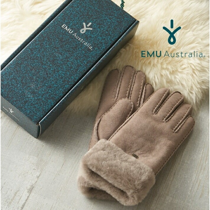 【公式】EMU Australia Apollo Bay Gloves 手袋 グローブ シープスキン ムートン ボア ファー レディース メンズ 冬 暖かい 防寒 防風 ブランド 本革 天然素材