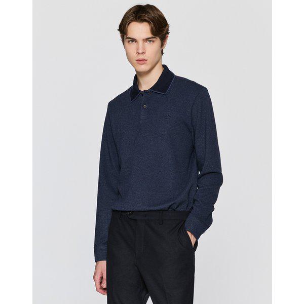 [25FW] ネイビー起毛ツイルニットカラーTシャツ DMTS5D070N2