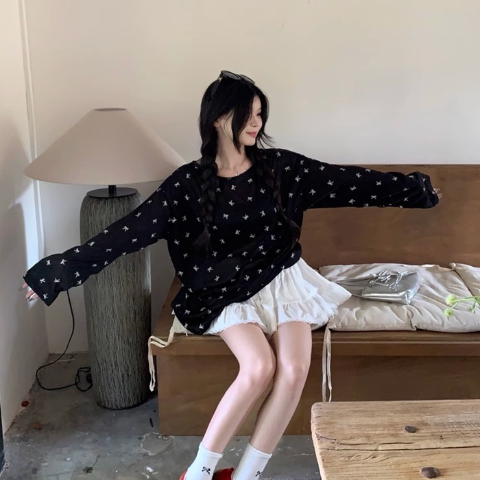 トップス カットソー 背中開き 薄手 レディース 長袖 ラウンドネック 襟なし ワイド かわいい シンプル カジュアル おしゃれ こなれ感 ラフ ガーリー ルーズ 個性的 主役級 存在感 抜け感