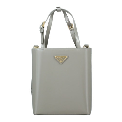 PRADA 1BA401-SPAZZOLATO OOO/NUBE プラダ 2WAYバッグ レザー グレー/ゴールド