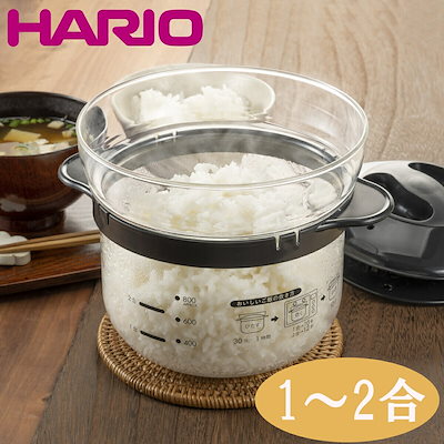 HARIO ガラスのレンジご飯釜 12合 ご飯釜 ハリオ ご飯...のサムネイル