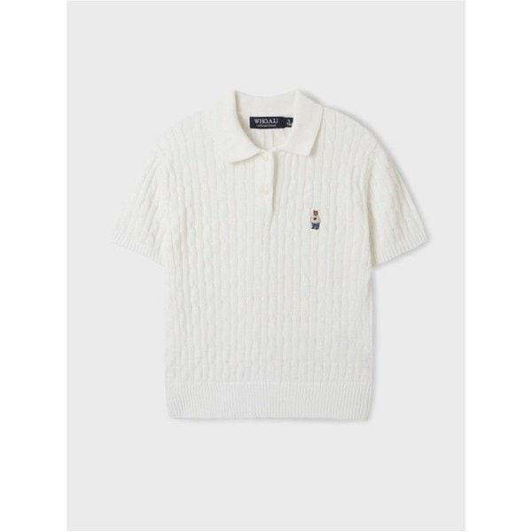 【スティーブ】 Color/Cable/Short Sleeve/Sweater