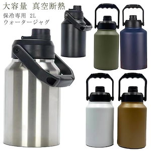 アイスコンテナ 2L ウォータージャグ 小型 キャンプ用 氷入れ 水筒 タンク 保冷 大容量 真空断熱 広口 アイスペール キャンプ 持ち運び BBQ