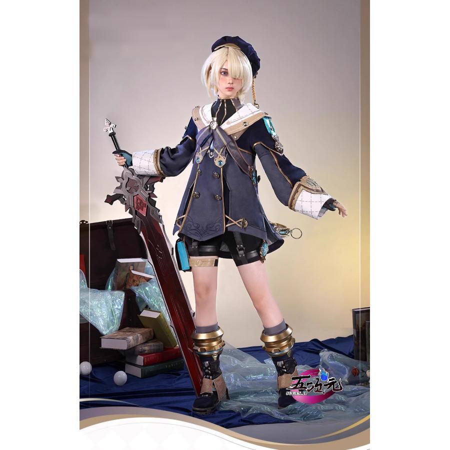 [数量限定]短納期!三分妄想　原神　コスプレ　フレミネ　衣装　足リング付き　ウィッグ　靴　道具　ハロウィン