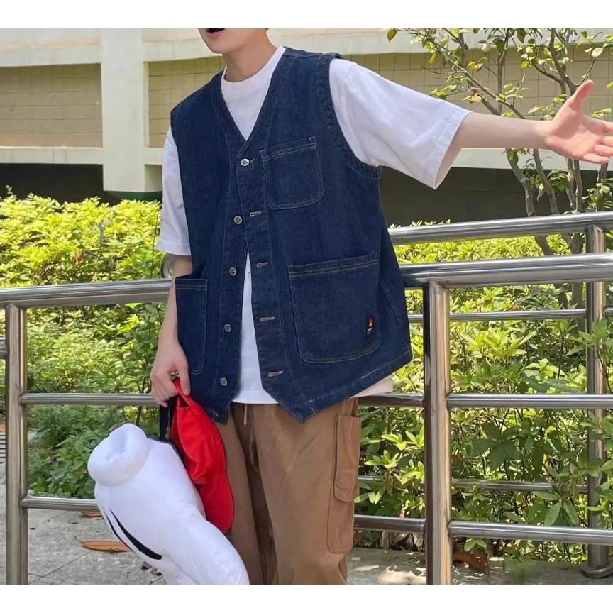 即納セール!ベスト メンズ デニムベスト ジャケット ヴィンテージ 男女兼用　ガールズ　レディース カジュアル 薄手 原宿 バイカー 旅行 撮影 おしゃれ