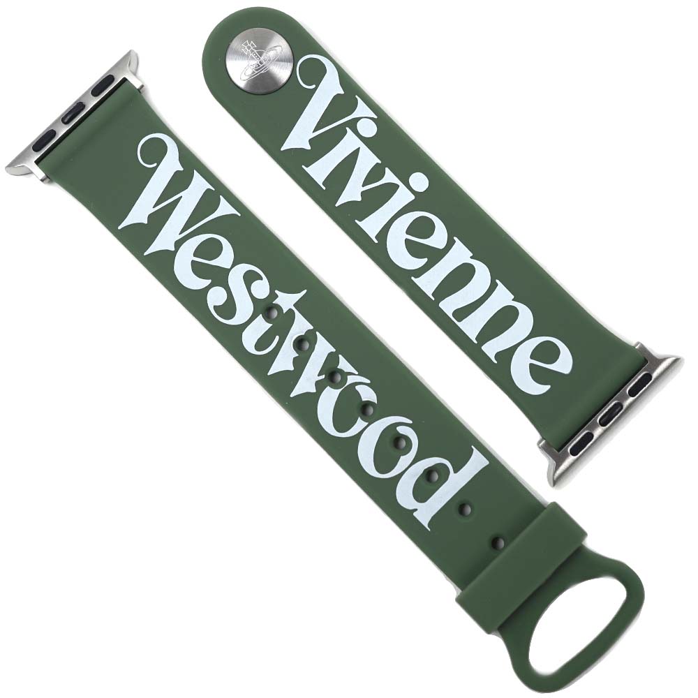 ヴィヴィアンウエストウッド アップルウォッチ用 ストラップ 替えベルト レディース グリーン 【38mm/40mm/41mm ケース対応 ベルトのみ】 シリコンラバー 交換バンド 付け替えベルト V
