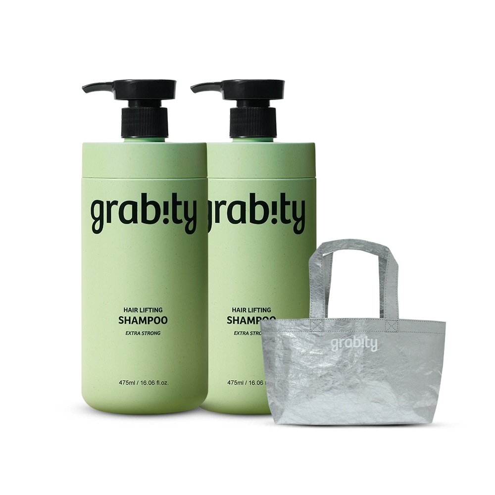 グラビティ 脱毛シャンプー エクストラ ストロング 475ml + 475ml + ミニマーケットバッグ