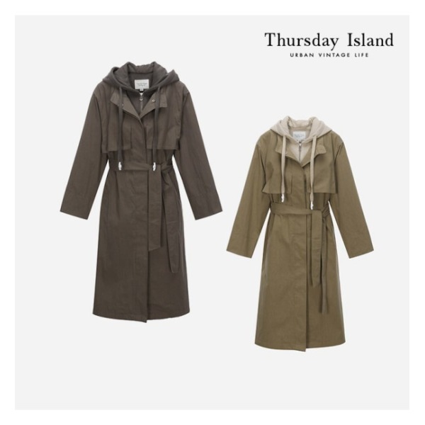 Thursday Island フード 配色 フィールドジャケット型 トレンチ(T226MCT131W)