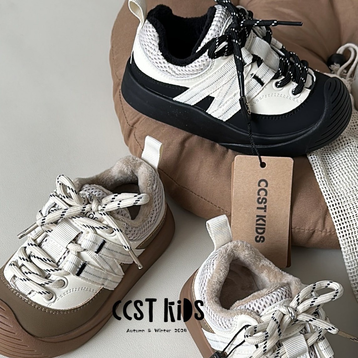 2024新しい子供用韓国スポーツコットンシューズガールズニッチカジュアルシューズボーイズレザーアウトドアスポーツシューズ