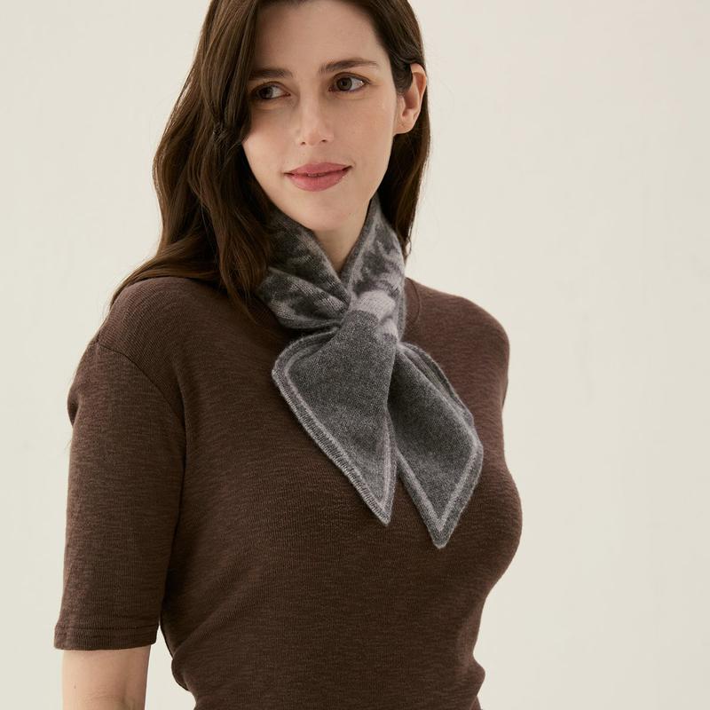 カシミヤニットマフラーFKU033O