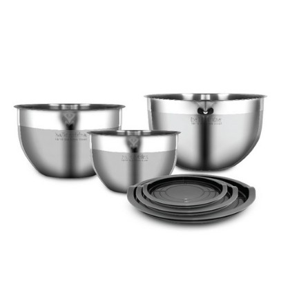 BellaCuisineミキシングボウル+専用フタ3種(16cm20cm24cm)/キッチン用品 5,690円