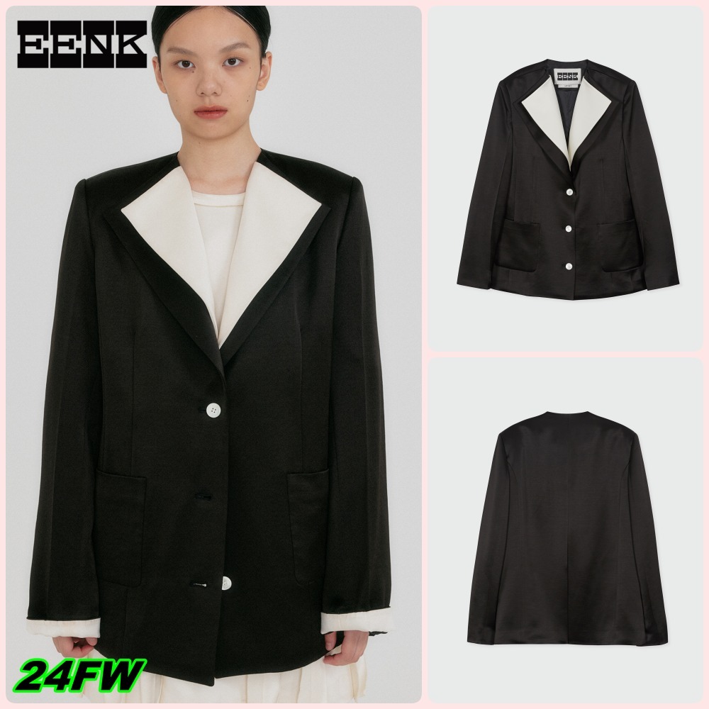 【EENK】送料/関税込 24FW ZUIEL Wide Lapel Jacket - Black