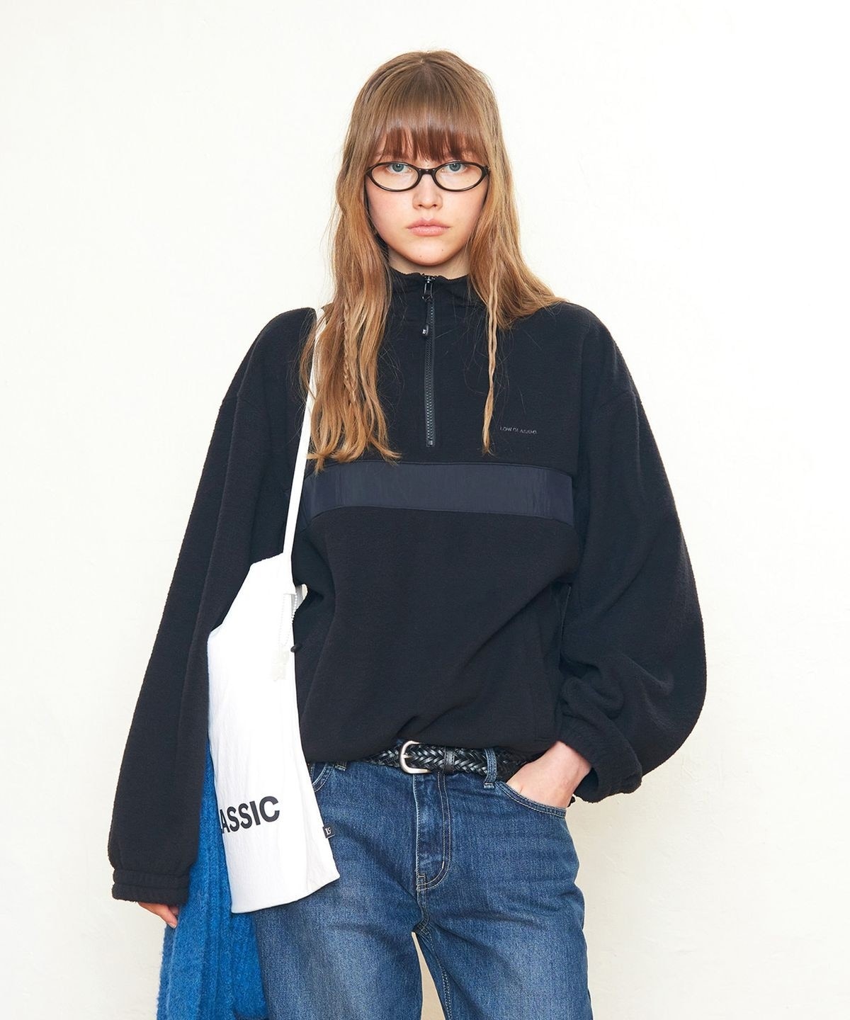 Lc FLEECE HALF ZIP-UP PULLOVER-2color